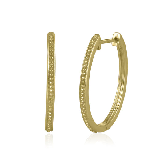 14K Yellow Gold Beaded Hoop Jay Earrings