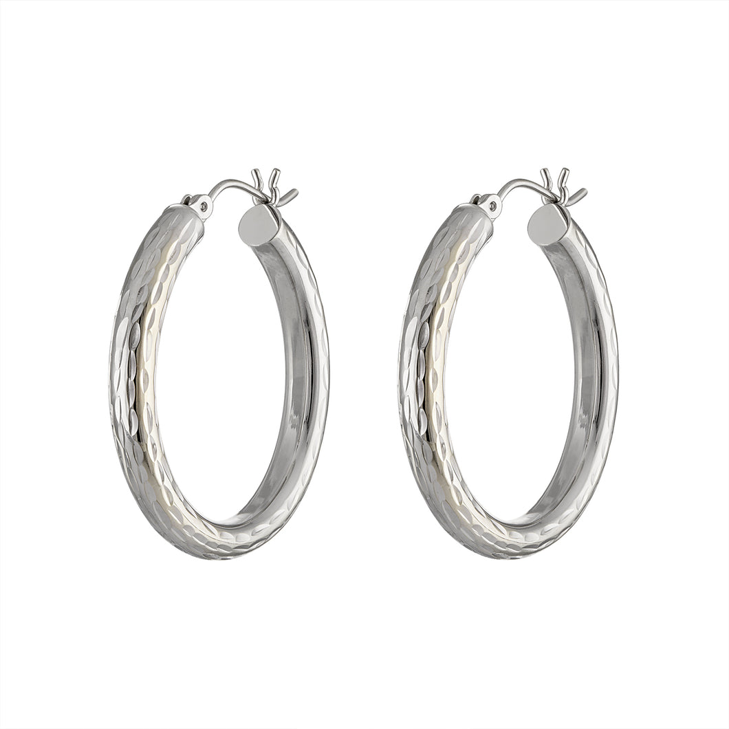 The Medium Etched Hoops