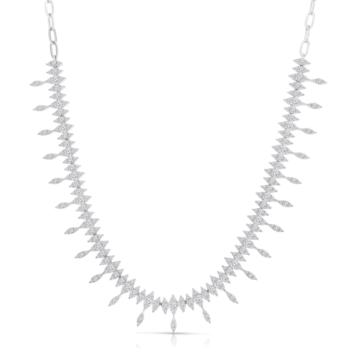 The White Gold Marquise Drop Diamond Necklace