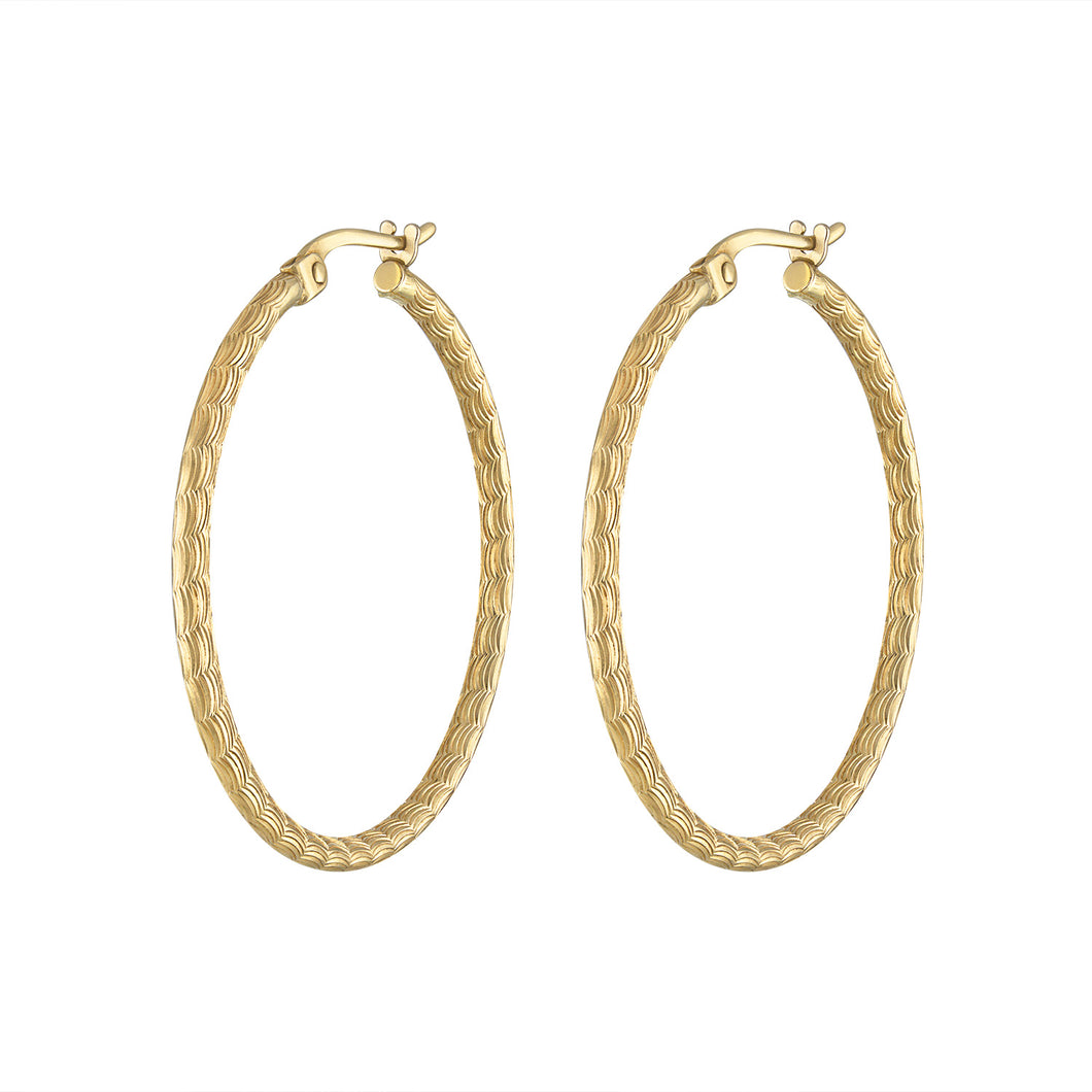 The Golden Etched Hoops