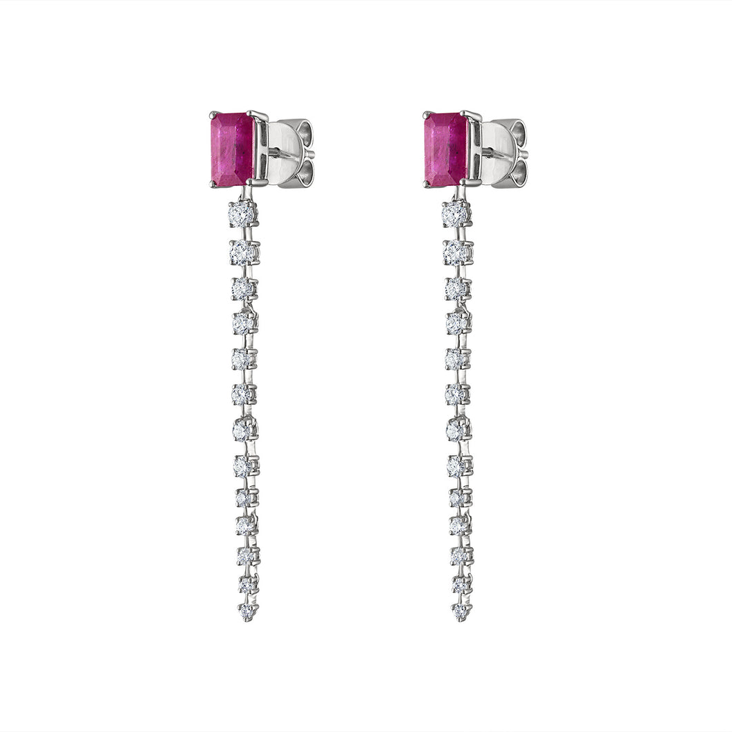 The Ruby & Diamond Drop Earrings