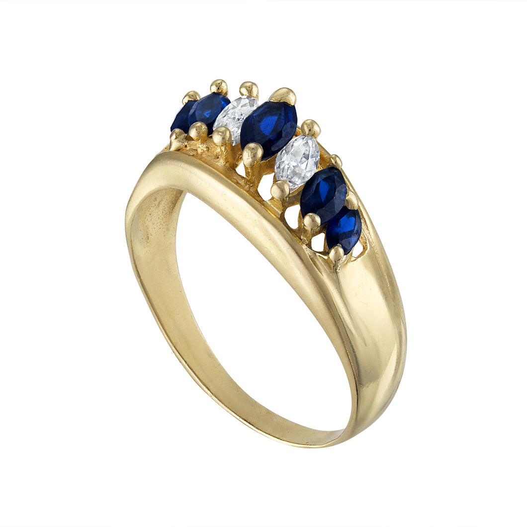 The Marquise Sapphire & Diamond Ring