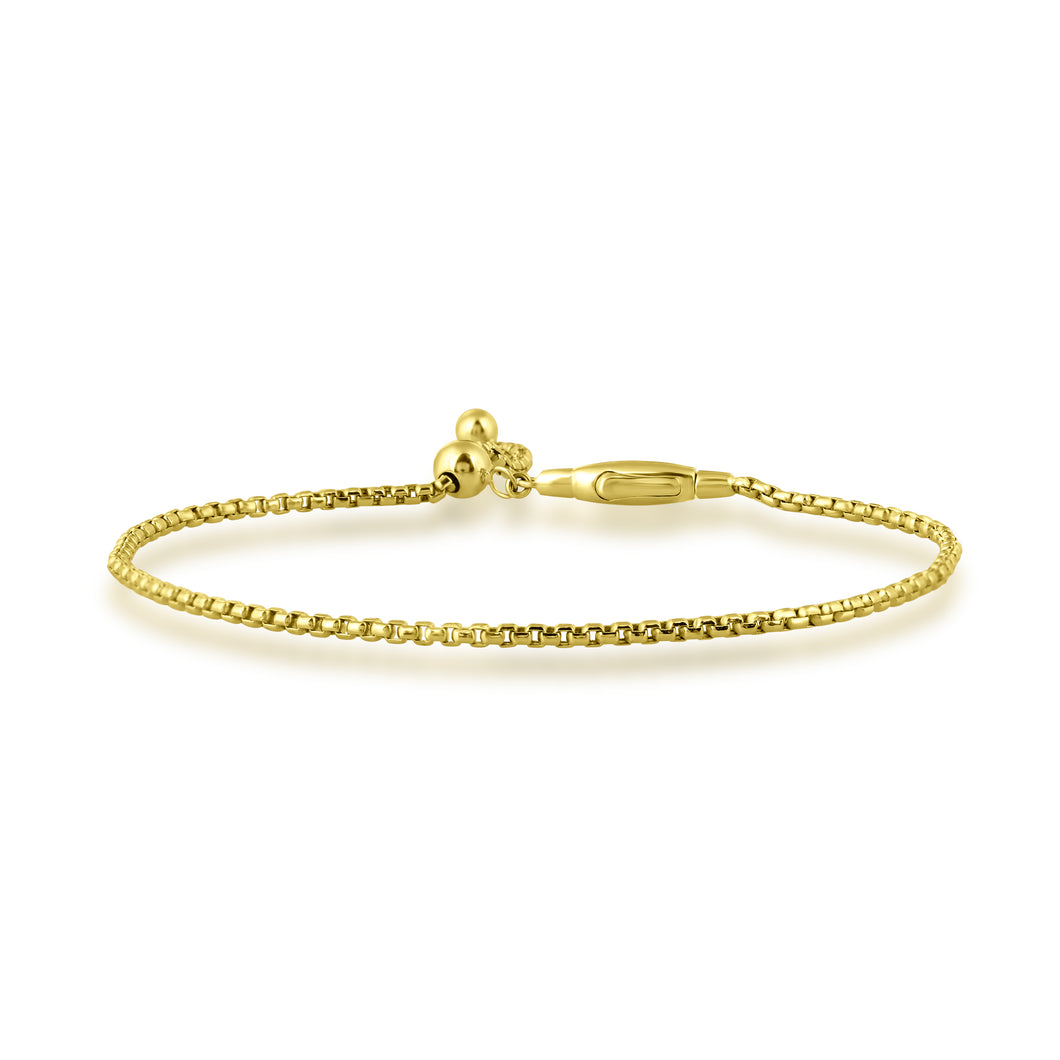 14K Gold Chain Link Adjustable Bracelet