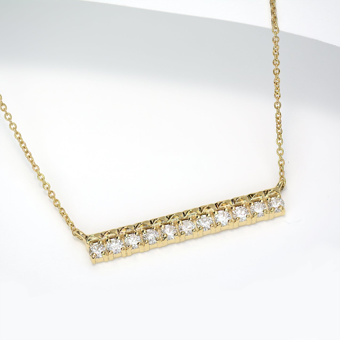 The 14K Yellow Gold Diamond Bar Minetta Necklace