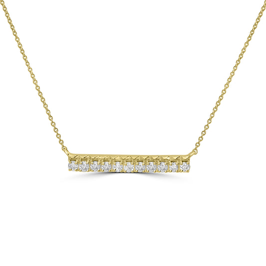 The 14K Yellow Gold Diamond Bar Minetta Necklace