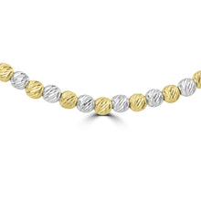 Load image into Gallery viewer, 14K Gold &amp; White Gold Diamond Cut Beaded Necklace
