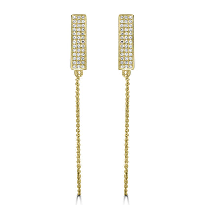 14K Yellow Gold Crosby Earrings with Diamond Studs