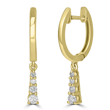Load image into Gallery viewer, 14K Gold &amp; Diamond Drop Earrings
