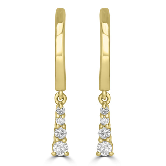 14K Yellow Gold Diamond Eiffel Earrings