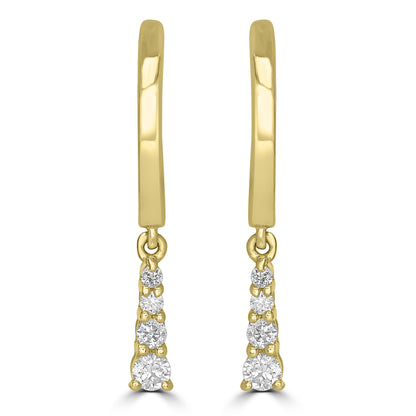 14K Yellow Gold Diamond Eiffel Earrings
