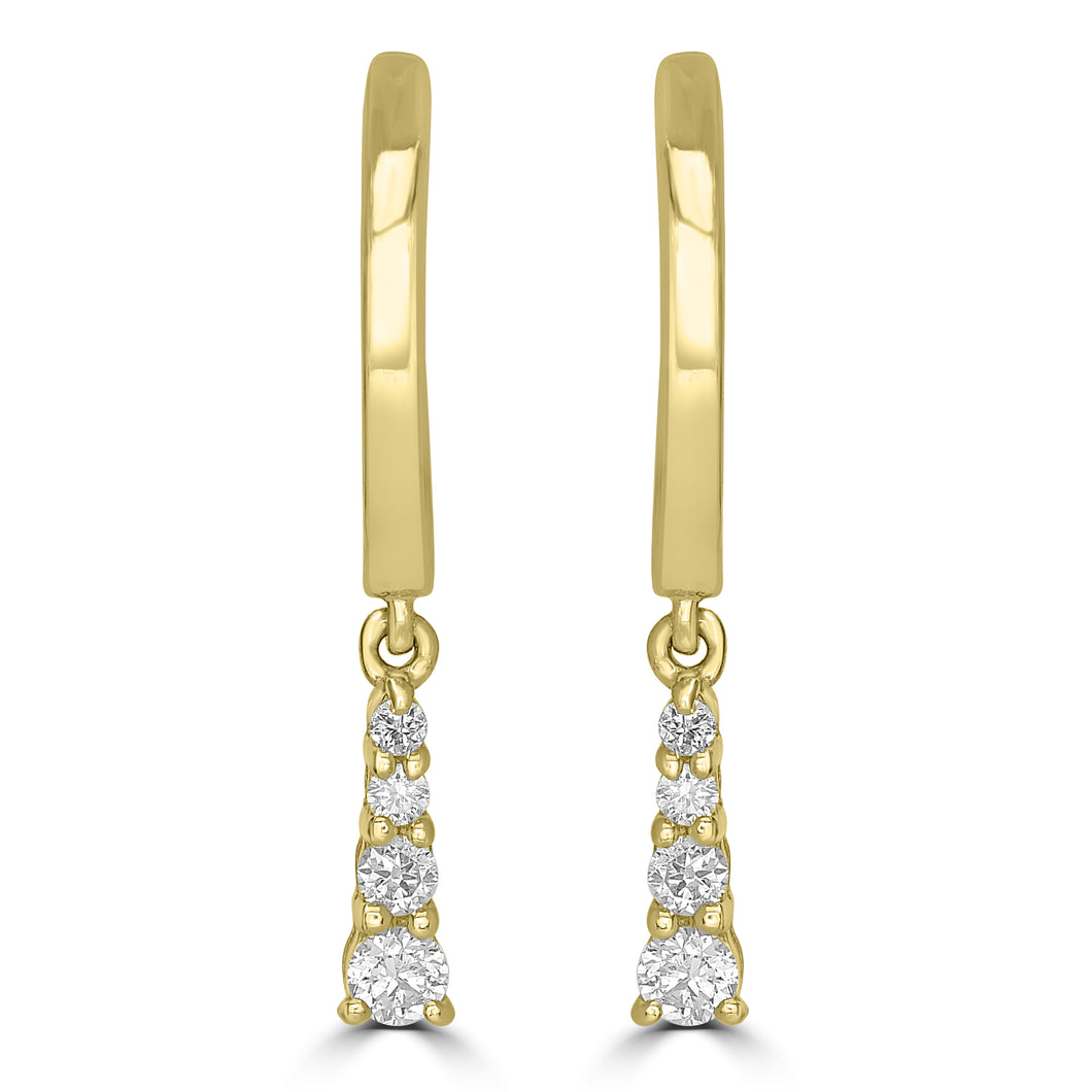 14K Gold & Diamond Drop Earrings
