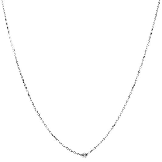 18K White Gold 0.17 CT Single Diamond Drop Necklace