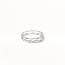 Load image into Gallery viewer, White Gold &amp; Diamond Chevron and Straight Row Ring

