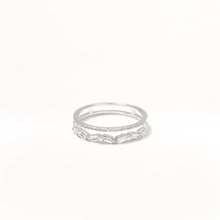 Load image into Gallery viewer, White Gold &amp; Diamond Chevron and Straight Row Ring
