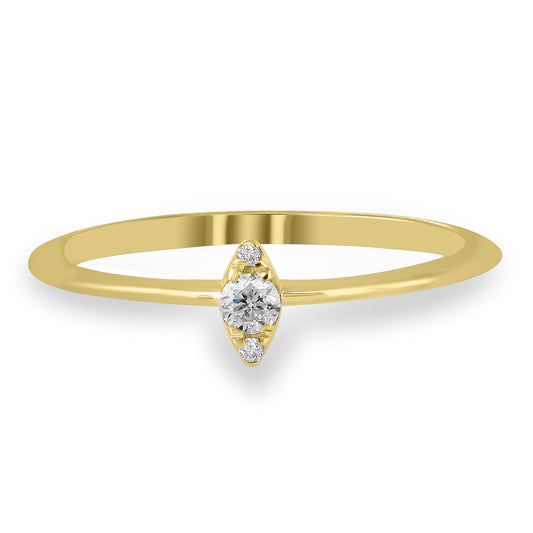 Small Oval 14K Gold & Diamond Ring