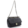 The Chain Flap Quilted Denim Bag