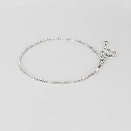 The White Gold Slight Shimmer Adjustable Bolo Bracelet