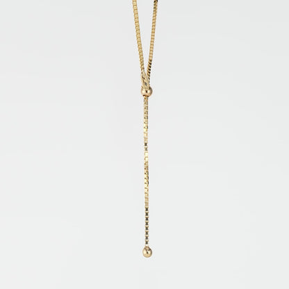 The 14K Yellow Gold Slight Shimmer Adjustable Bolo Necklace