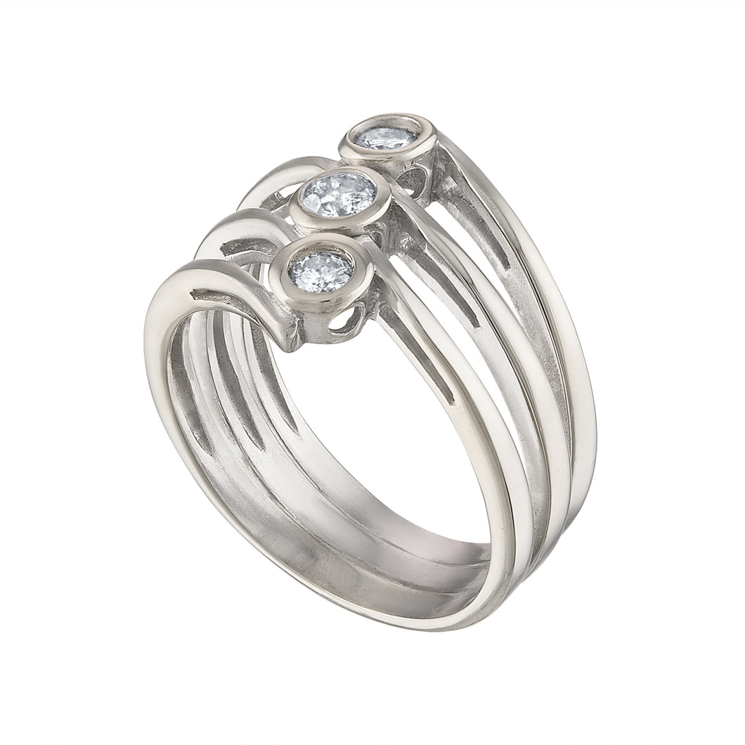 The Three Bezel Diamond Ring